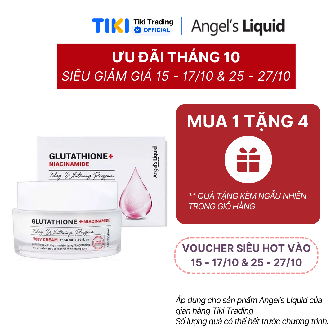 Kem Dưỡng Hỗ Trợ Giảm Thâm Nám Angel's Liquid Glutathione + Niacinamide 7Day Whitening Program 700 V-Cream