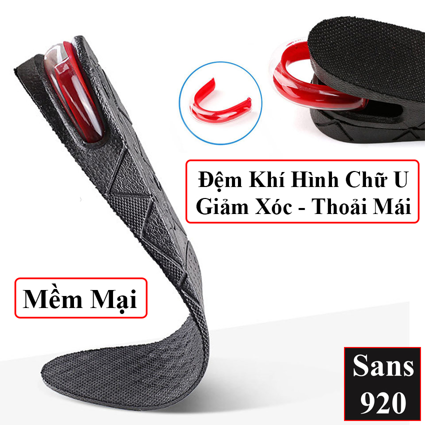 Lót giày tăng chiều cao 3cm 5cm 7cm 9cm Sans920 miếng lót giầy độn đế nâng gót đệm khí nguyên nửa bàn 3P 5P 7P 9P