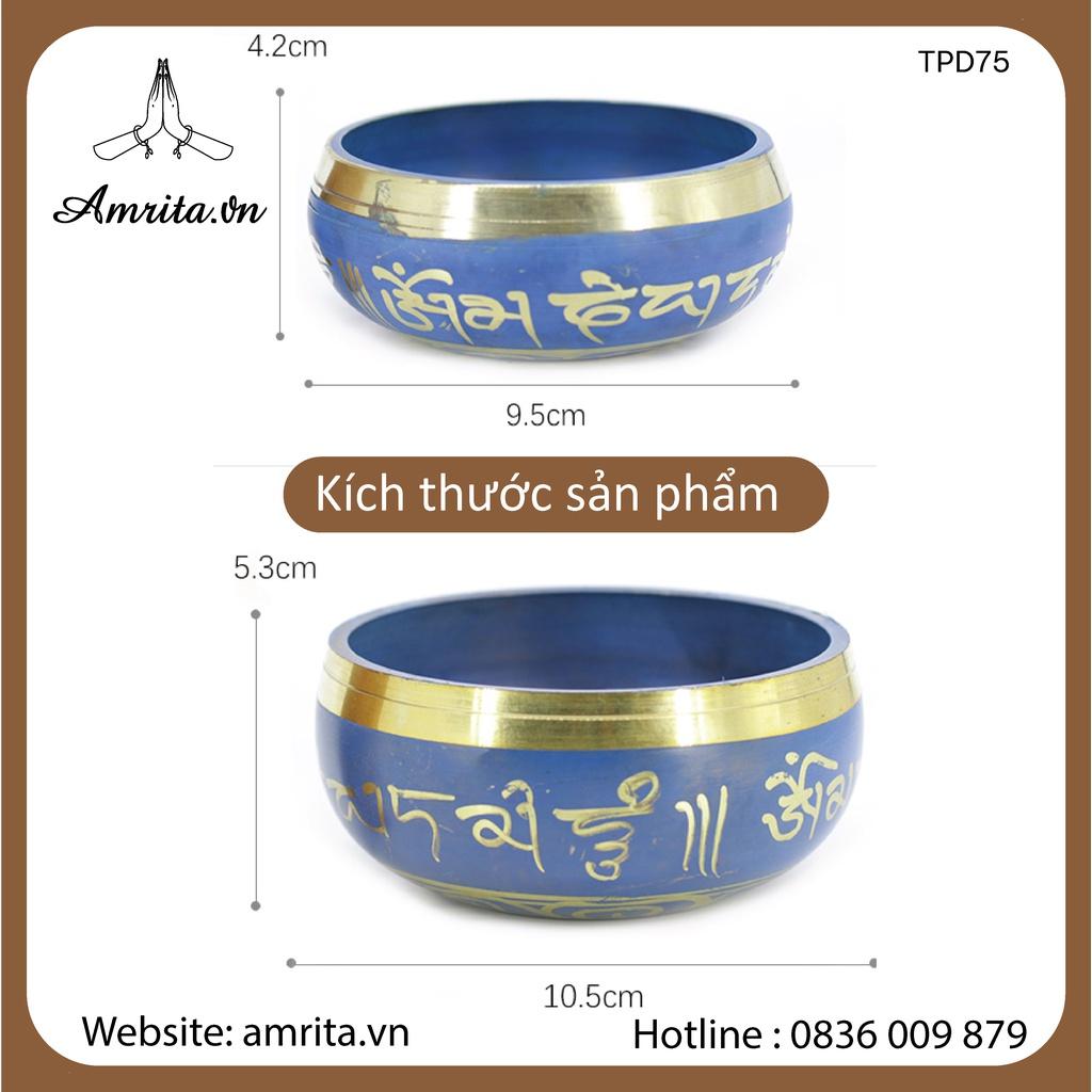 Chuông xoay Tây Tạng (Nepal) - Singing Bowl - chuông xoay Nepal -singing bolws - xanh -chuông xoay fullmoon Amrita