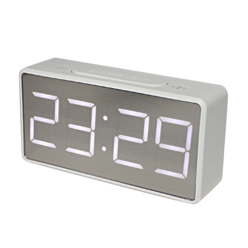 Digital Electric Clocks Student Alarm Clock Mirror Alarm Clock Bedside White