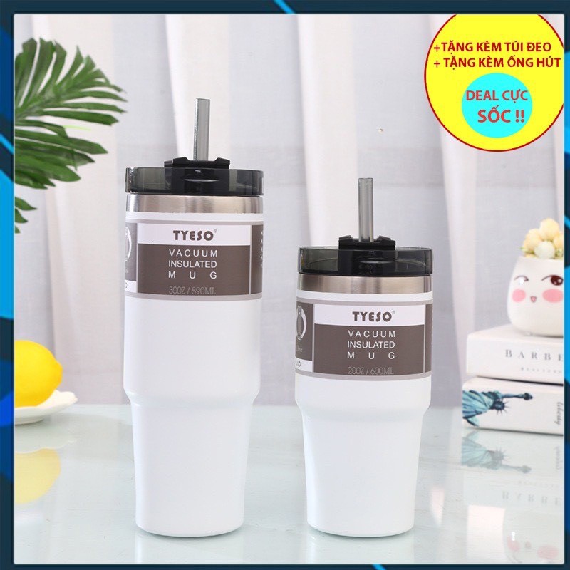 Ly Giữ Nhiệt Tyeso Hàn 600-900ml, Inox 304 Cao cấp, Tặng kèm túi đeo ly xịn xò