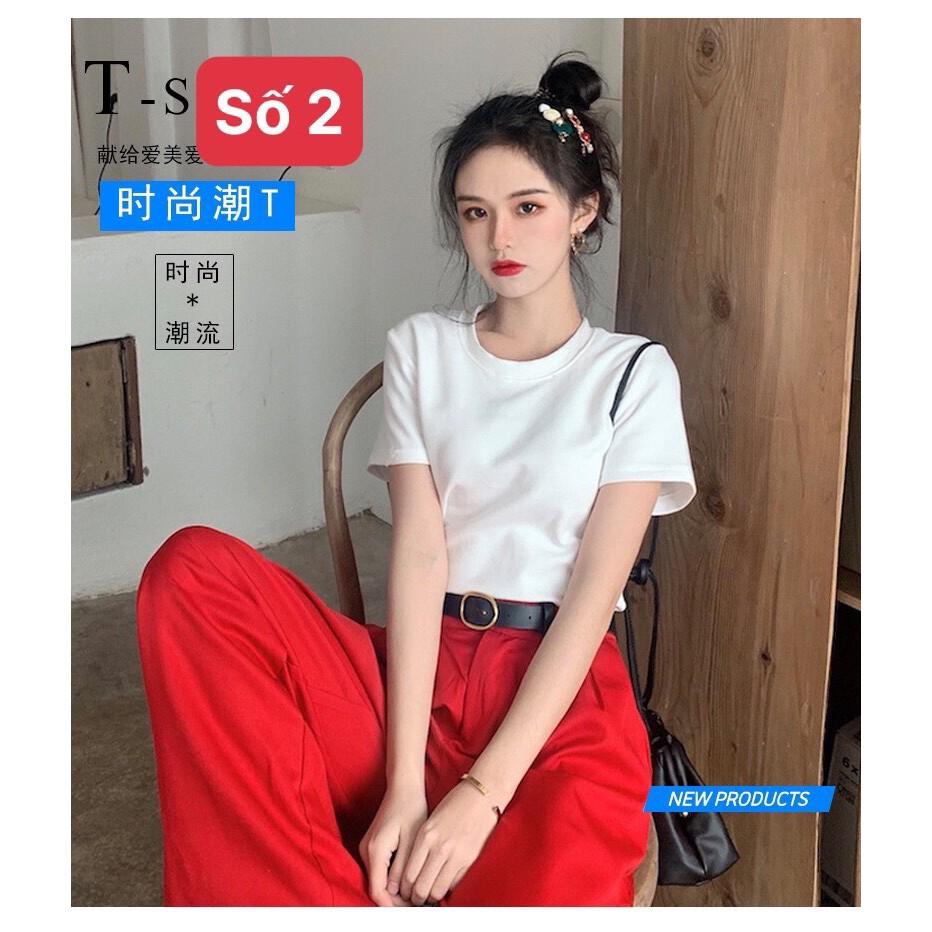 Áo thun trơn tay ngắn cho nữ chất xịn