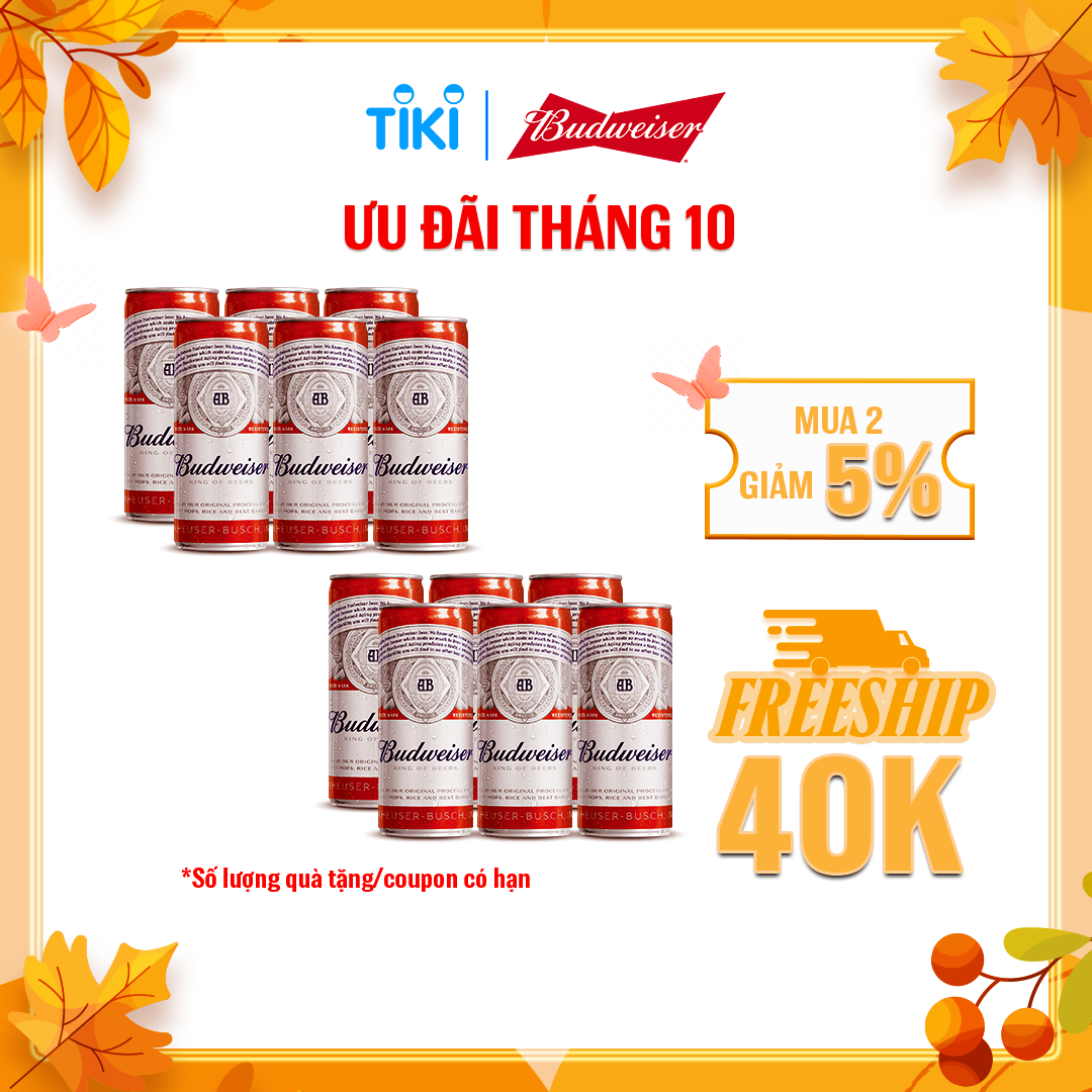 Combo 2 Lốc 6 Lon Bia Budweiser