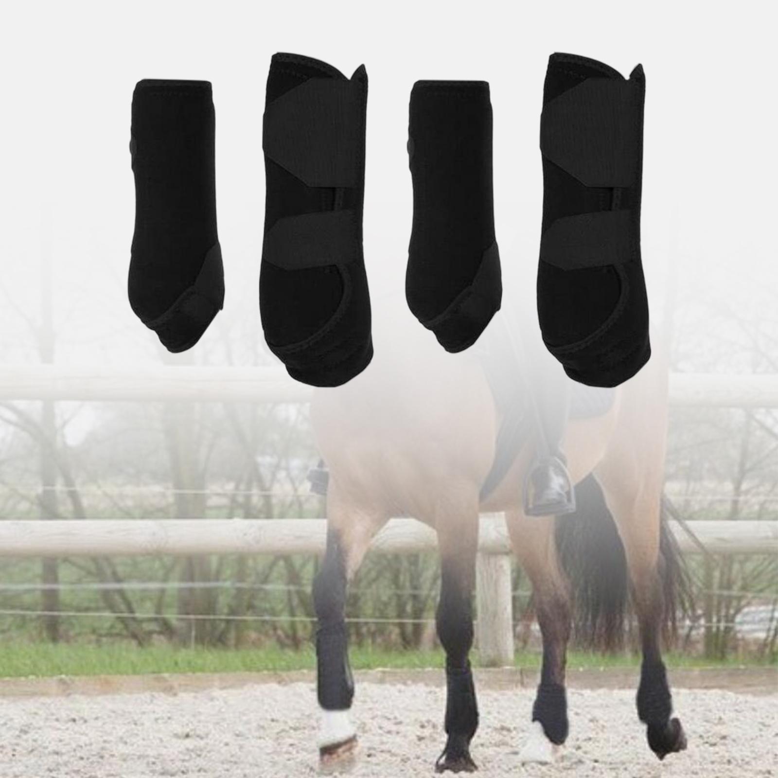4x Neoprene Horse Boots Leg Wraps Shock Absorbing for Equestrian Equipment