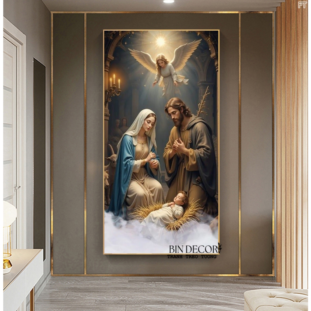 (HCM) Tranh treo tường thiên chúa giáo tảng trí phòng thờ, phòng khách kèm đinh treo