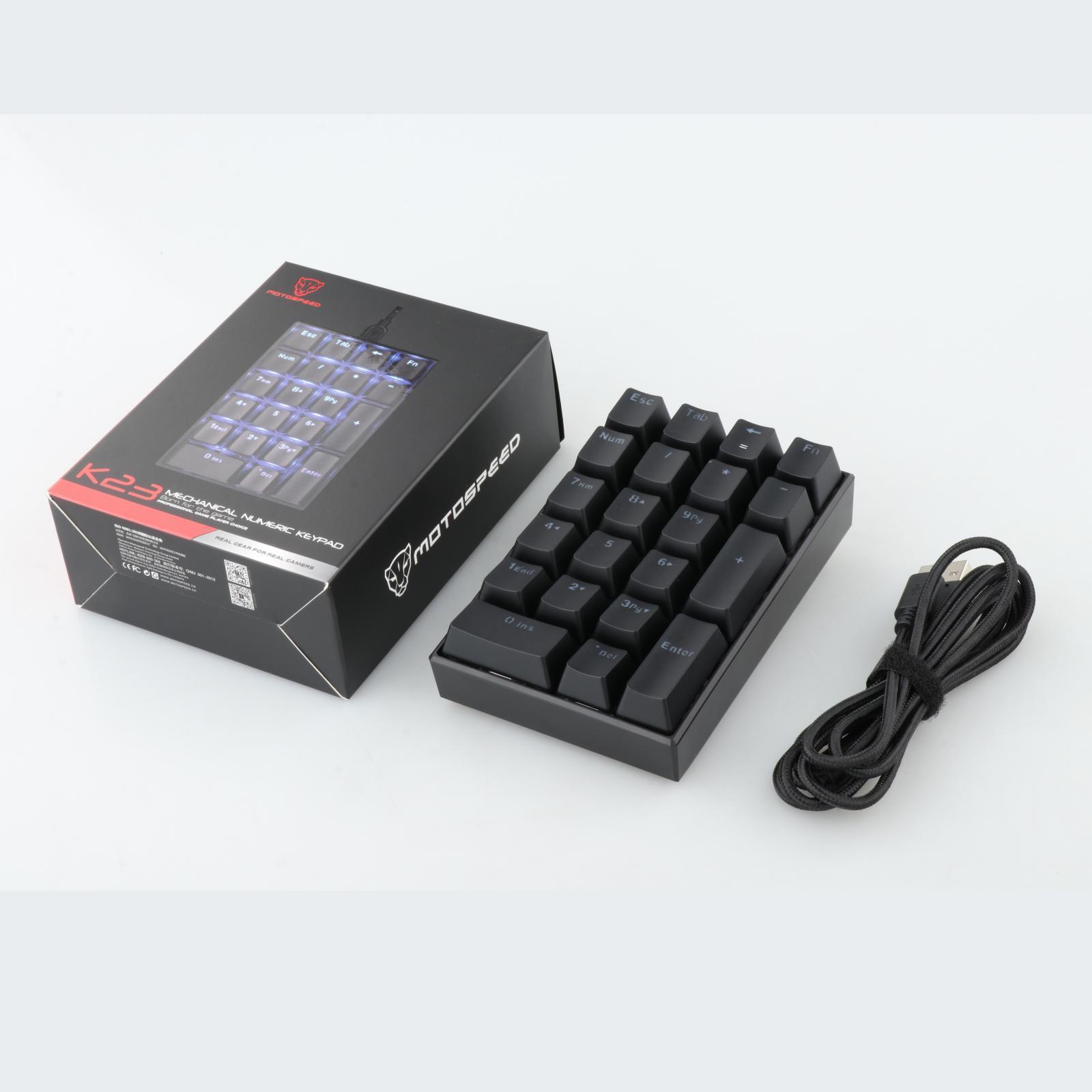 K23 Mini LED Backlit Numeric Keypad USB- Home Use 21-Key Blue