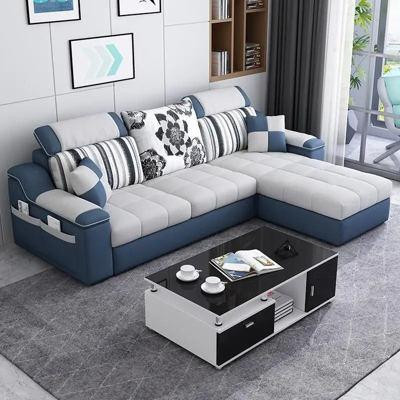 Sofa phòng khách góc L MSF03 Tundo có tựa đầu hiện đại