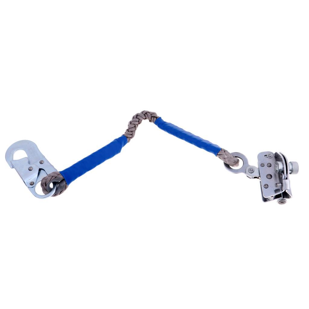 16mm Outdoor Rock Climbing Ascender Rigger Rope Grab Shock Lanyard Snap Hook