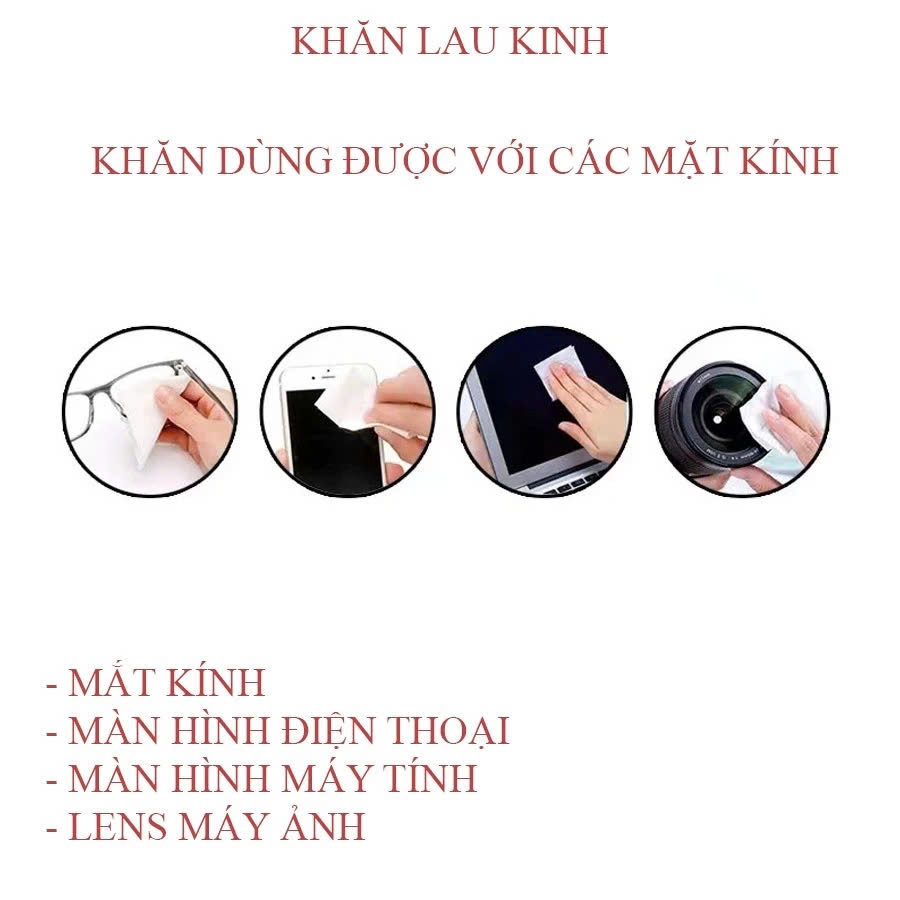 Combo 200 Khăn Lau Mắt Kính Nano Chống Mờ Sương Công Nghệ Nhật Bản Mẫu Mới - Hàng Chính Hãng