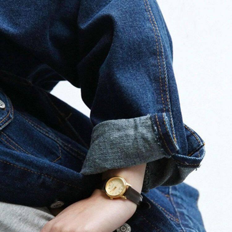 Áo Khoác denim Màu Tối Thiết Kế Thoải Mái Thời Trang Cho Nữ Zzd1135