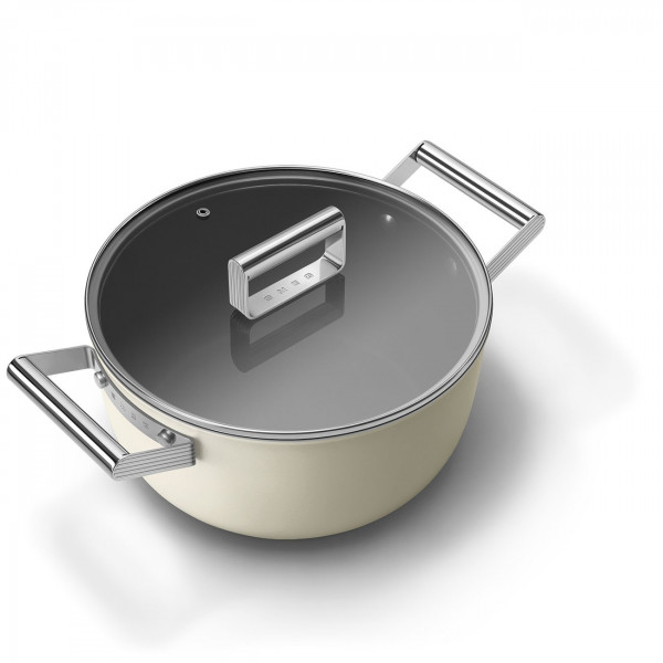 Nồi Smeg Casserole CKFC24411CRM 24cm màu kem - Made in Italy Hàng Chính hãng