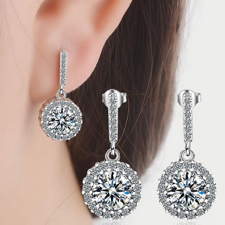 Bông tai nạm đá tròn BHBT351