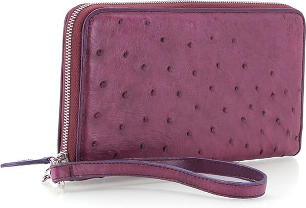 Ví Nữ Da Đà Điểu 1 Khóa Đại Huy Hoàng HT3451 (19 x 10,5 cm) - Tím