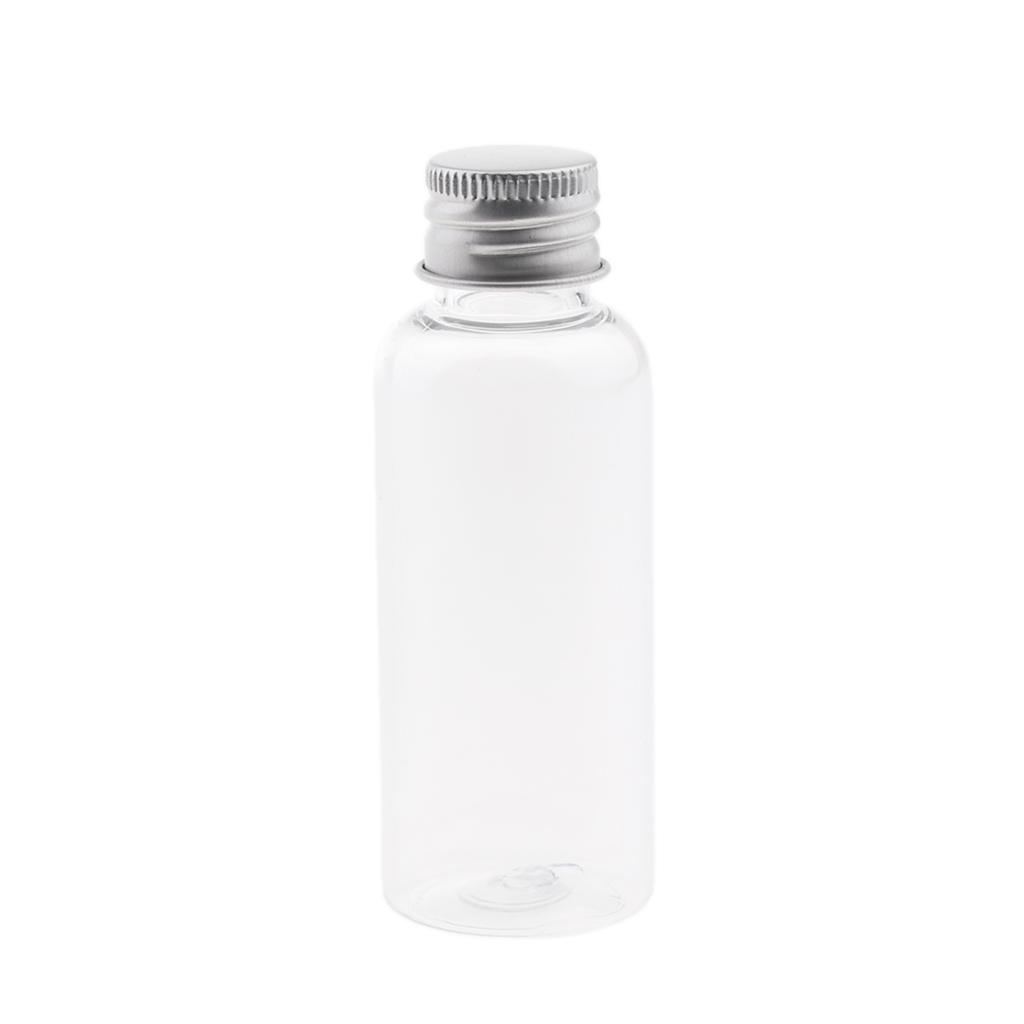 10 x 50ml Clear  Bottle Liquid Sampling Vials Aluminum   Refillable