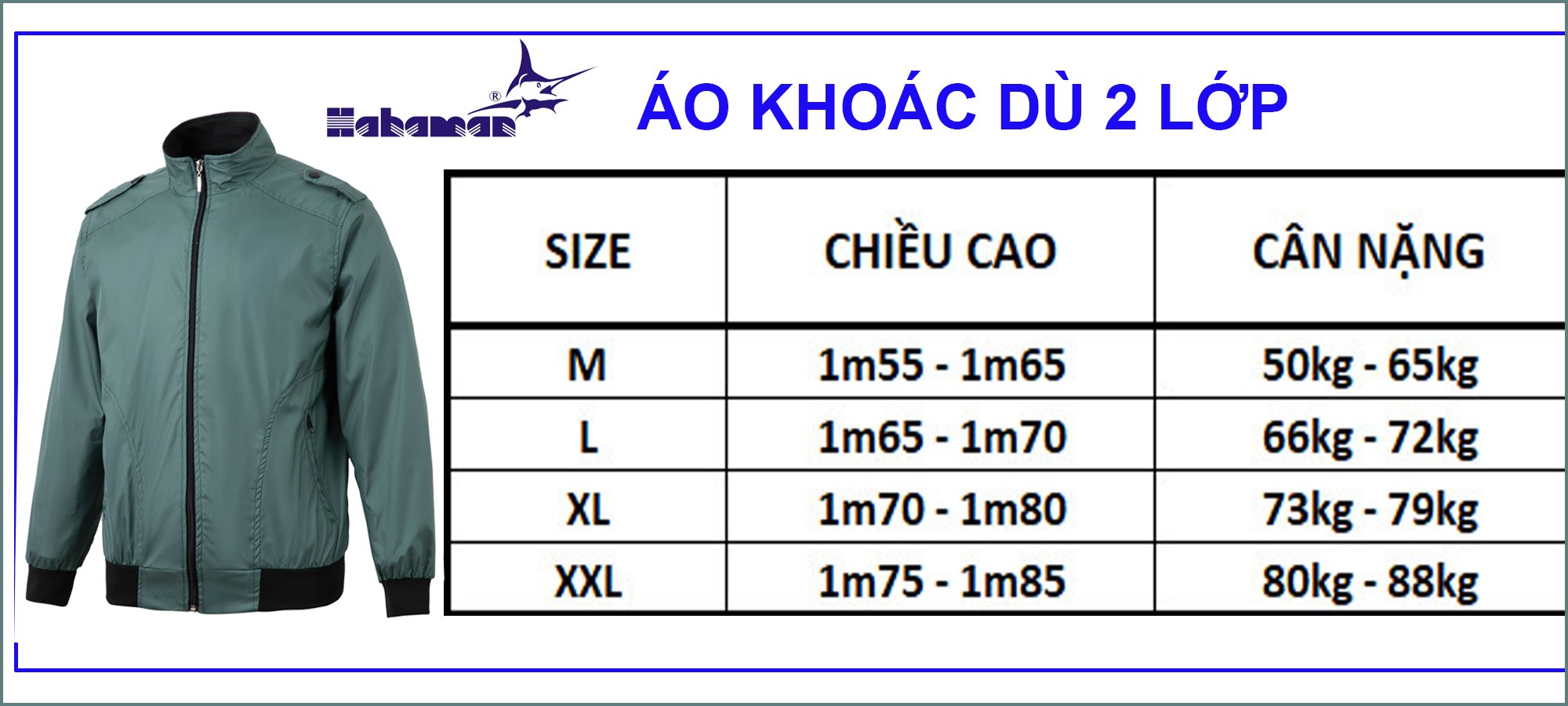 HAHAMAN Áo khoác dù nam cán 2 lớp dày dặn, phối cầu vai trẻ trung, vải dù mền mịn, siêu bền cao cấp AKDC5015