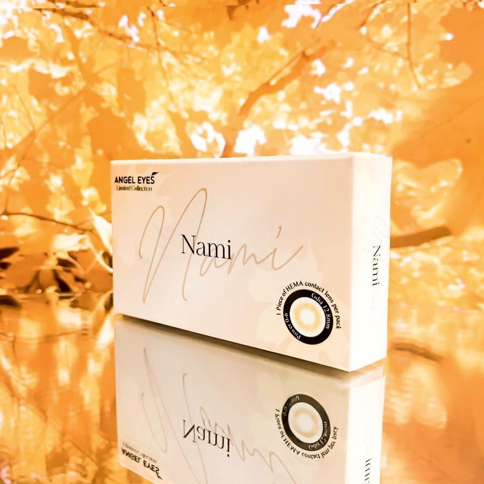 Lens mắt nâu mật ong Nami hiệu Angel Eyes đường kính 12.8 có hỗ trợ cận 0-8