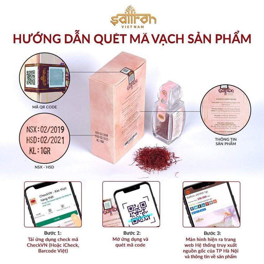 Combo Nhụy Hoa Nghệ Tây SAFFRON JAHAN hộp 1GR x2 hộp [Date 03/2023