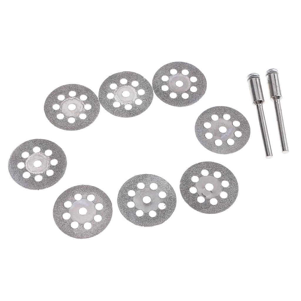 10 Piece Diamond Cutting Wheels Cut Off Discs Drill Bit with Mandrel For Rotary Tool Stone Blade 22mm 25mm 30mm 35mm 40mm