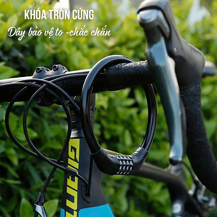 Khóa Xe Đạp Thể Thao Chống Trộm Khóa Dây Treo Yên Xe Đạp 4 Số Xoay Mã Khóa Tránh Mất Chìa Khóa - Hãng
