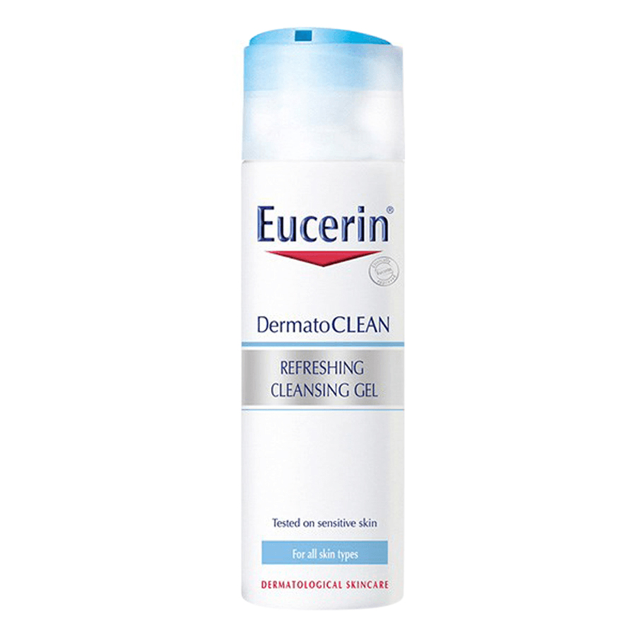 Bộ Gel Rửa Mặt Tươi Mát Eucerin Dermatoclean Refreshing Cleansing Gel (200ml) Và Xịt Khoáng Chống Lão Hóa Eucerin Aquaporin Active (150ml)