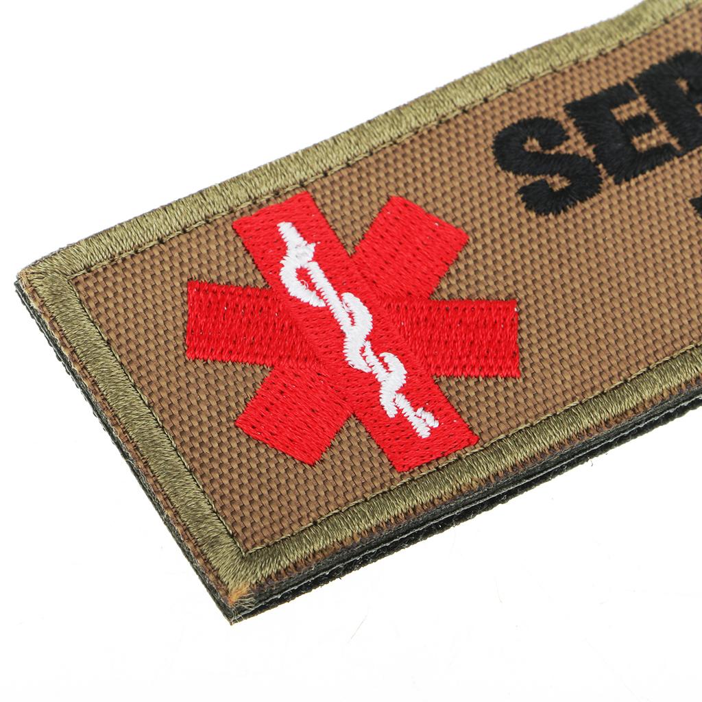 Novelty Service Dog Paramedic Star of Life Emblem Embroidered Fastener Hook Loop Patch