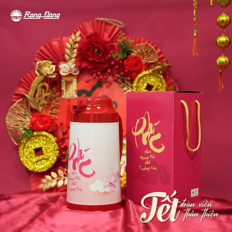 PHÍCH ĐỰNG NƯỚC NÓNG RẠNG ĐÔNG 1 LÍT HOA VĂN  TÊT 1040TS