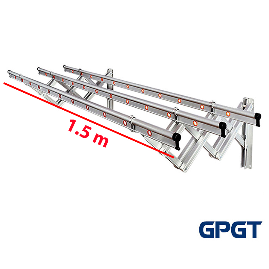 Giàn phơi gắn tường Nhôm cao cấp -GPGT-bạc