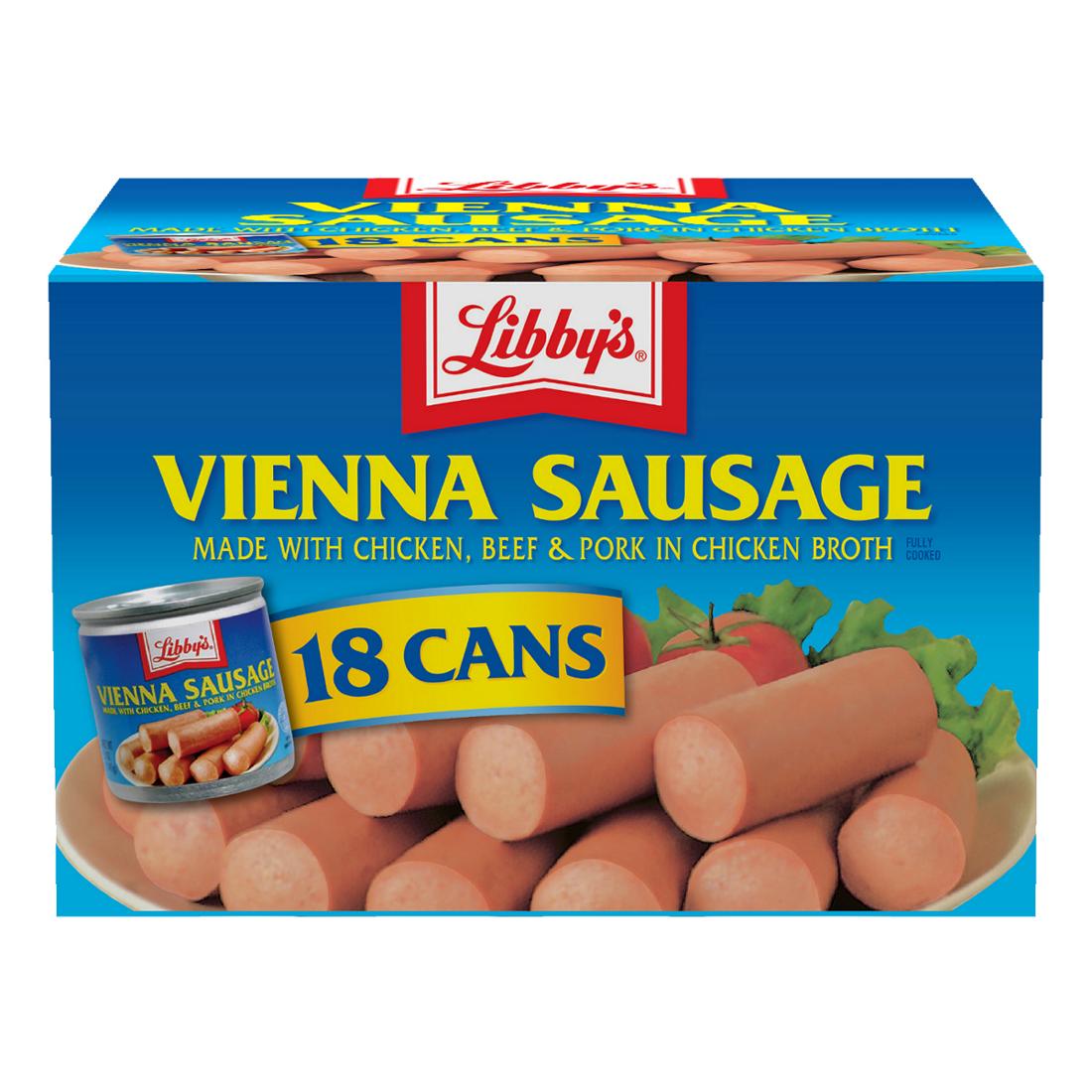 Xúc xích đóng hộp Libby's Vienna Sausage thùng 18 lon của Mỹ