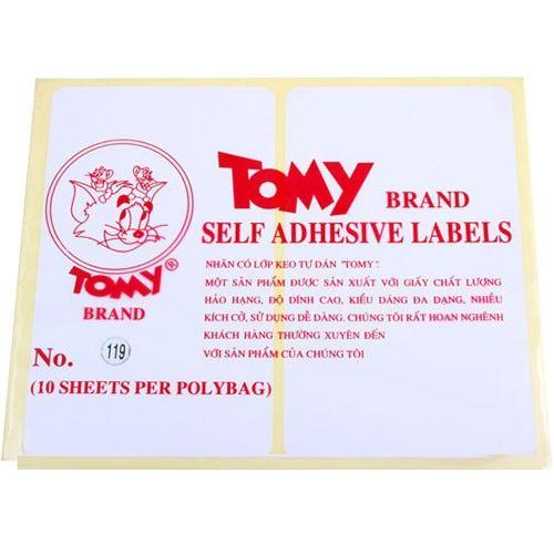 Xấp 10 tờ Nhãn có lớp keo tự dán Tomy A5 101 Giấy decal in mã vạch