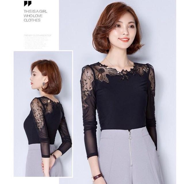 Áo lưới 2 lớp phối ren loại 1 có sẵn