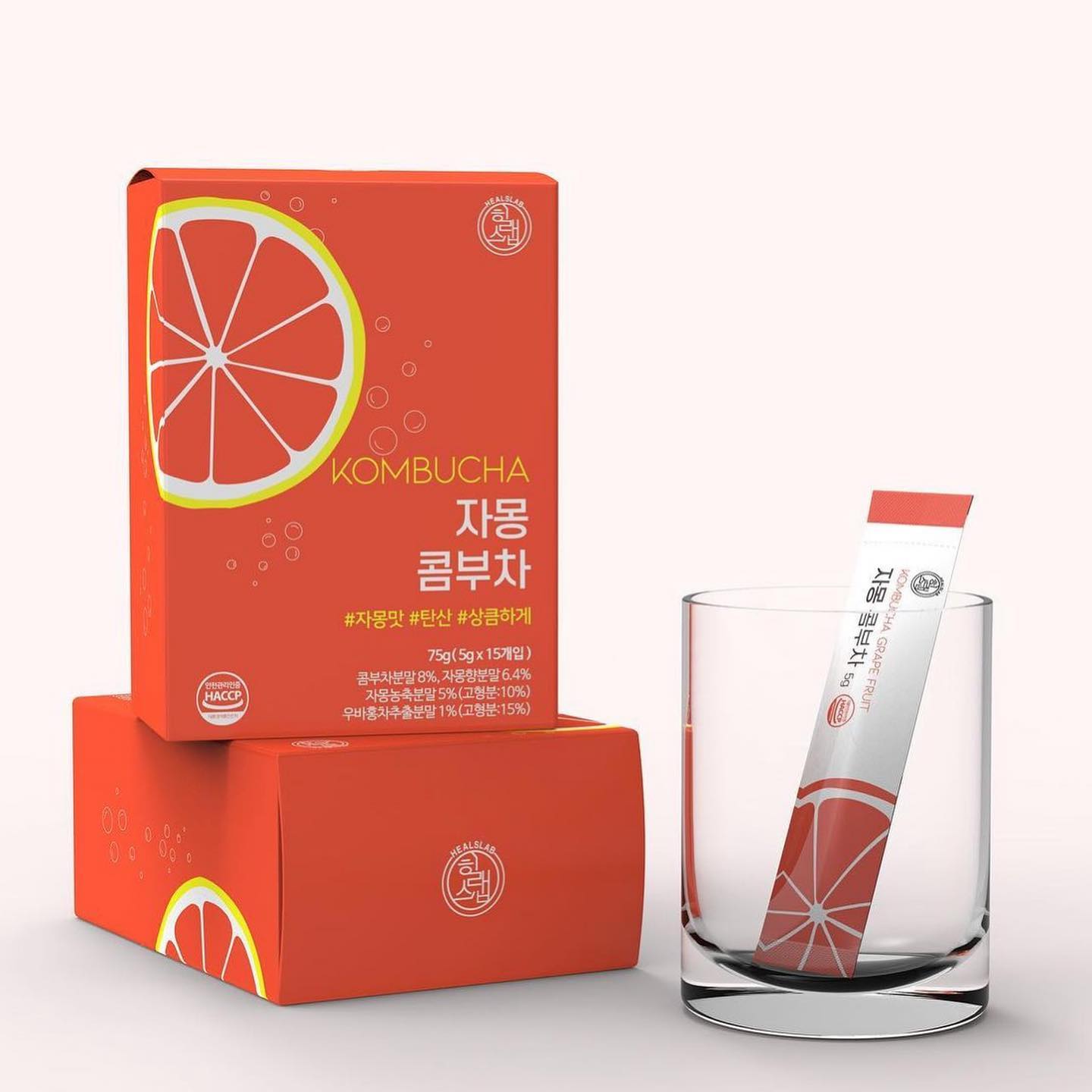 Trà Kombucha Detox Healslab Vị Bưởi Thơm Mát Giải Nhiệt Nhập Khẩu Hàn Quốc