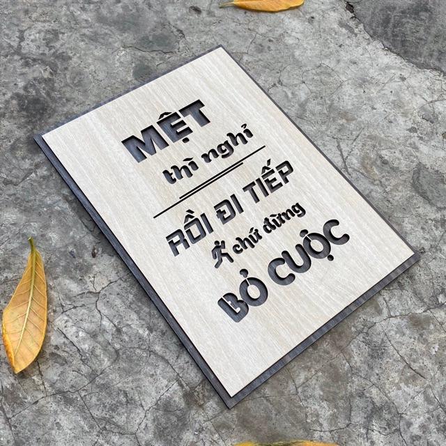 Tranh tạo động lực bằng Gỗ treo tường những câu nói slogan bất hủ ý nghĩa, Mẫu: VIAN24 .