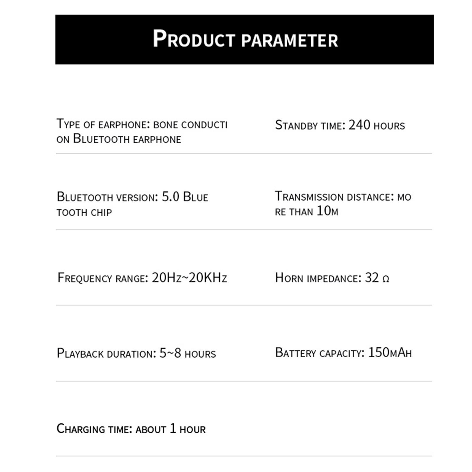 Bone Conduction Headphones Waterproof Stereo Hi-Fi Sound