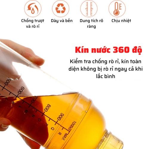 bình lắc pha chế shaker nhựa 300ml-500ml-700ml-1000ml bình lắc sữa cafe cocktail chia vạch đen cao cấp bền an toàn