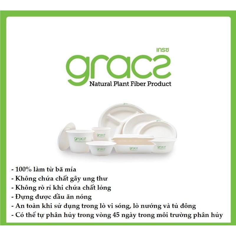 Đĩa tròn bã mía 3 ngăn 25cm hàng Thái Lan (10 cái/xấp) - thương hiệu Gracz