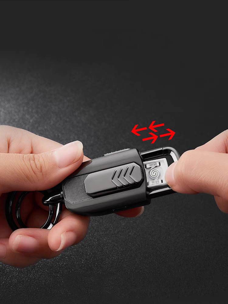 Móc Khoá Bật Lửa Điện Hợp Kim Không Rỉ Sạc Điện USB Chất Lượng Cao