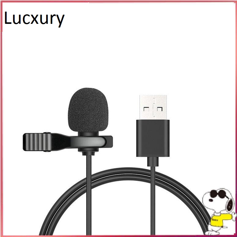 Micro cài ve áo Lucxury Cổng Usb Tiện Dụng Xoay 360 Chất Lượng Cao chống ồn, live stream, Hát Karaoke quay video, ghi âm, Vlog, Chơi game, Học Online trò chuyện qua Zoom Tương thích máy tính để bàn, Laptop- Hàng chính hãng