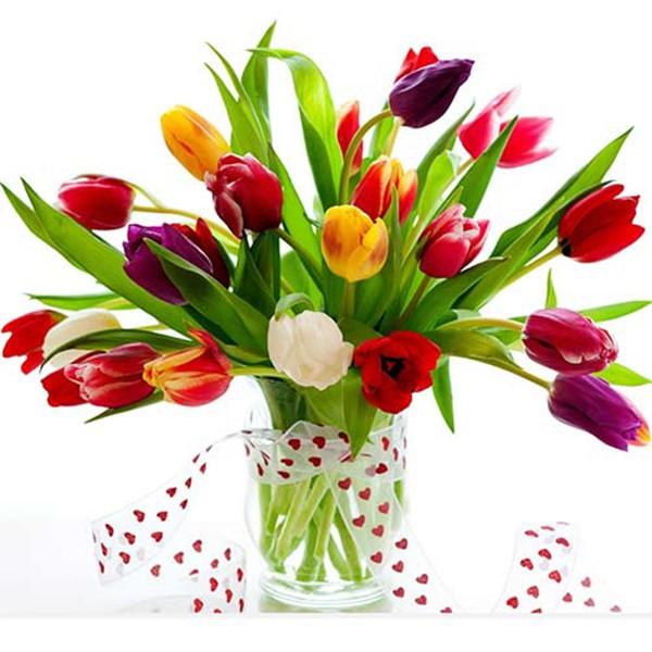 Combo 10 cành Hoa Tulip - Hoa lụa - hoa giả trang trí nhà cửa, văn phòng, tiệc cưới hội nghị