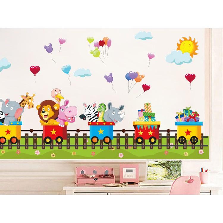 Decal dán tường Đoàn tàu thú xinh