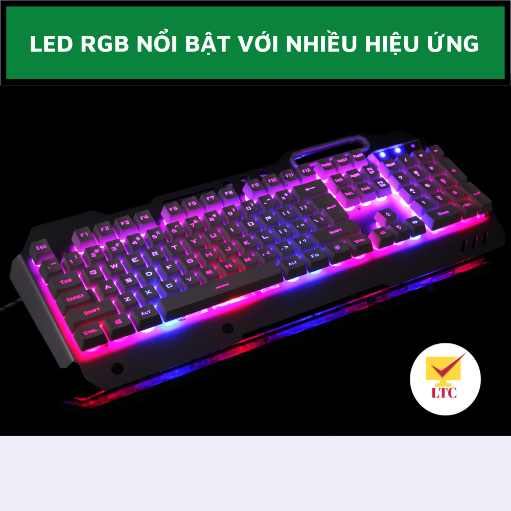 Bàn phím giả cơ cao cấp K618 PRO 2022  trang bị đèn led rgb cực đẹp với 10 chế độ led, thích hợp với máy tính, laptop,pc-Hàng Chính Hãng