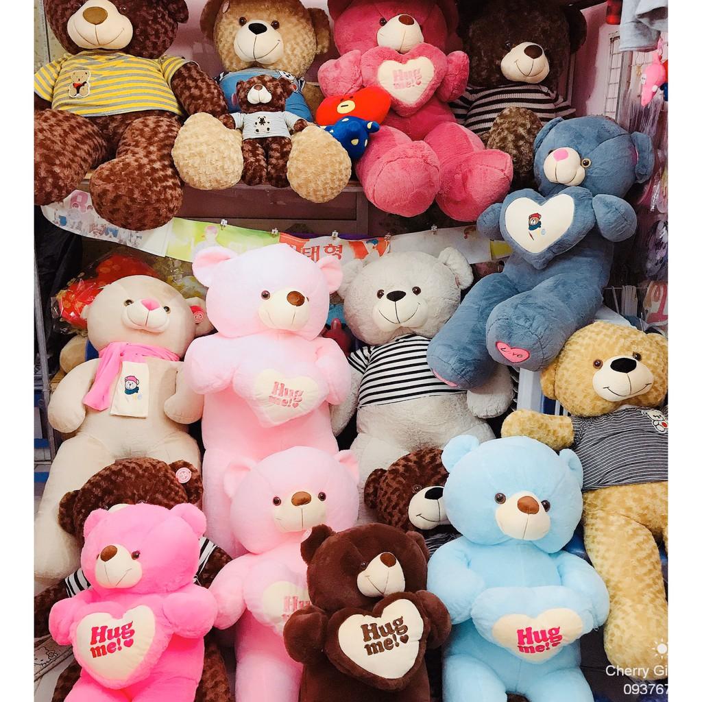 Gấu Bông Teddy Ôm Tim Cao Cấp 1m2 Ảnh Shop Chụp