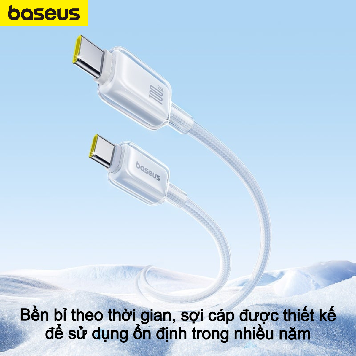 Cáp Sạc Nhanh Và Truyền Dữ Liệu Type C to Type C Baseus Crystal Clear 100W - Hàng chính hãng