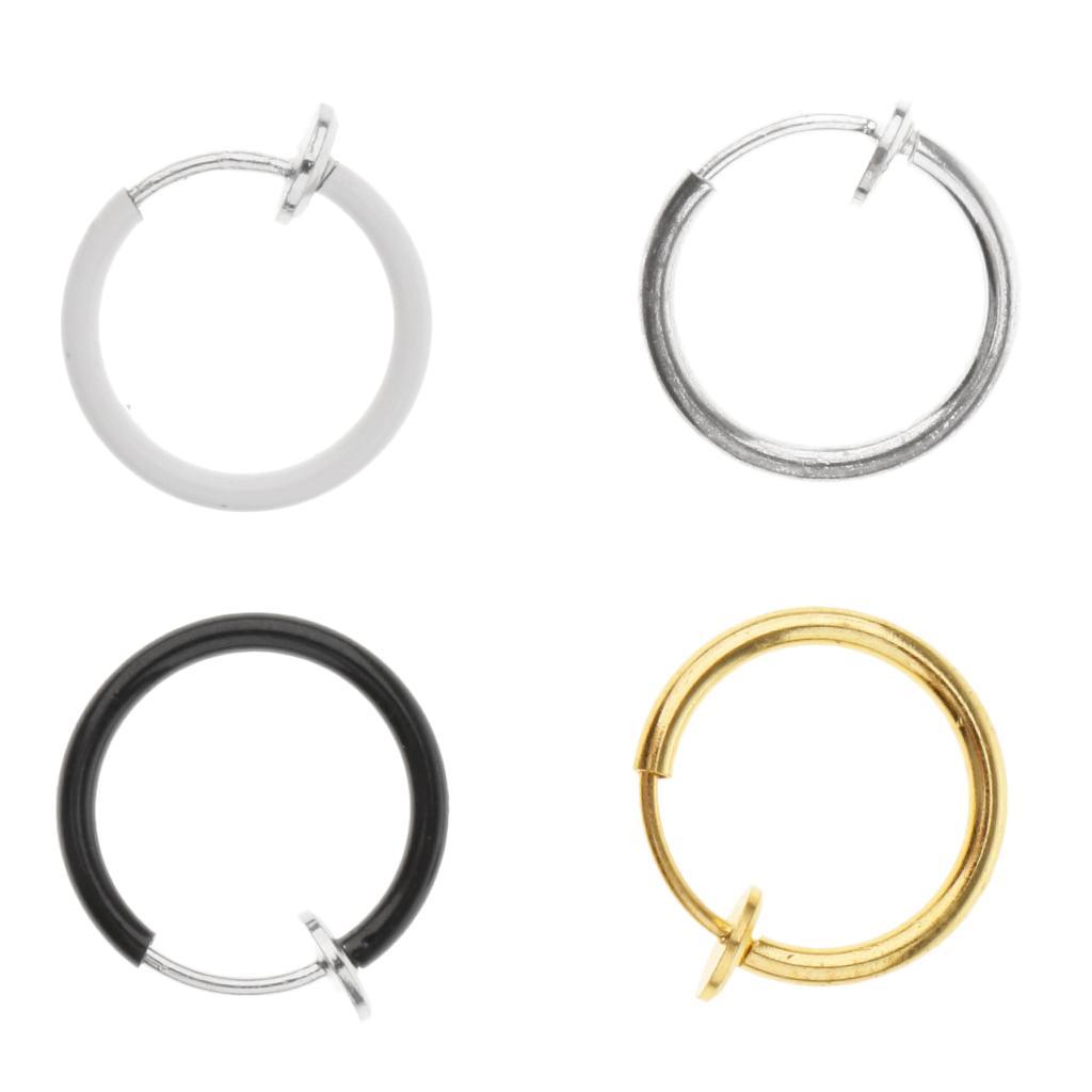 4pcs Ear Hoops Lip Nose Septum for Women No Piercing Jewelry