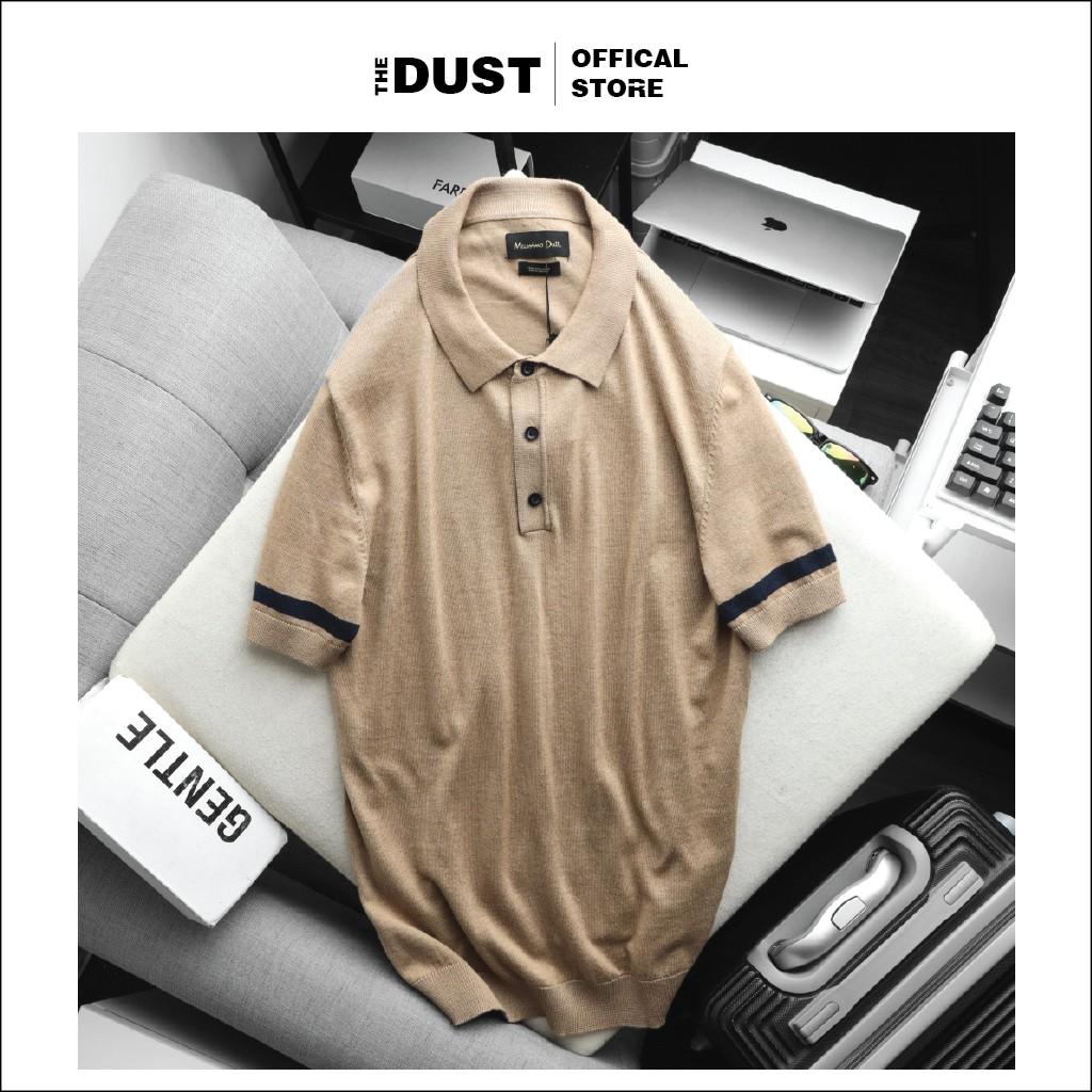 Áo len nam ngắn tay cổ bẻ phối tay MS, chất len cao cấp, phong cách trẻ trung lịch lãm - THE DUST