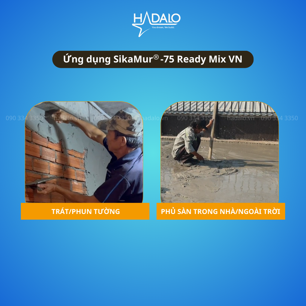 Vữa xây tô trộn sẵn SikaMur 75 Ready Mix VN – Mác 75