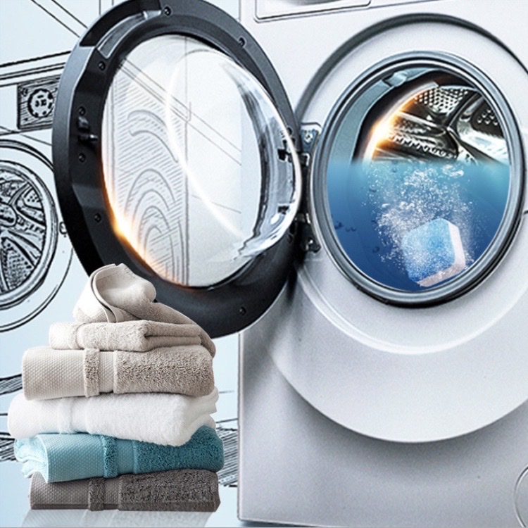 Hộp 12 viên tẩy sạch lồng máy giặt ,khử mùi , khử khuẩn , khử nấm mốc , loại bỏ cặn lắng và chất bẩn gây mùi hôi trong máy giặt và đường ống thoát nước  giúp làm sạch quần áo , phù hợp với tất cả các loại máy giặt 