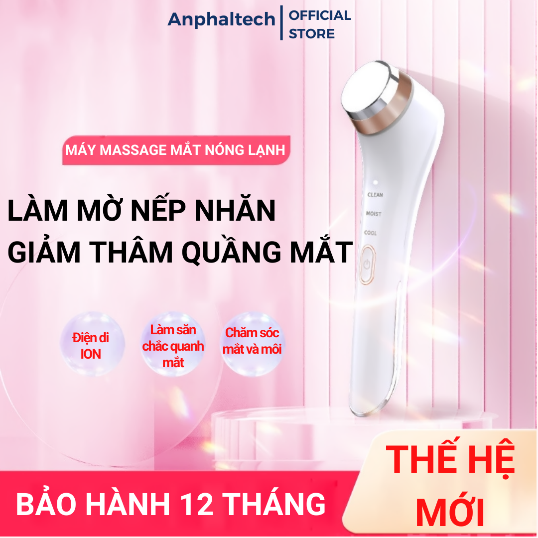 Máy Massage Mắt Nóng Lạnh ION C816 Cầm Tay Mini, Mát Xa Giảm Thâm Quầng Mắt, Bọng Mắt, Nếp Nhăn, Đẩy Sâu Dưỡng Chất