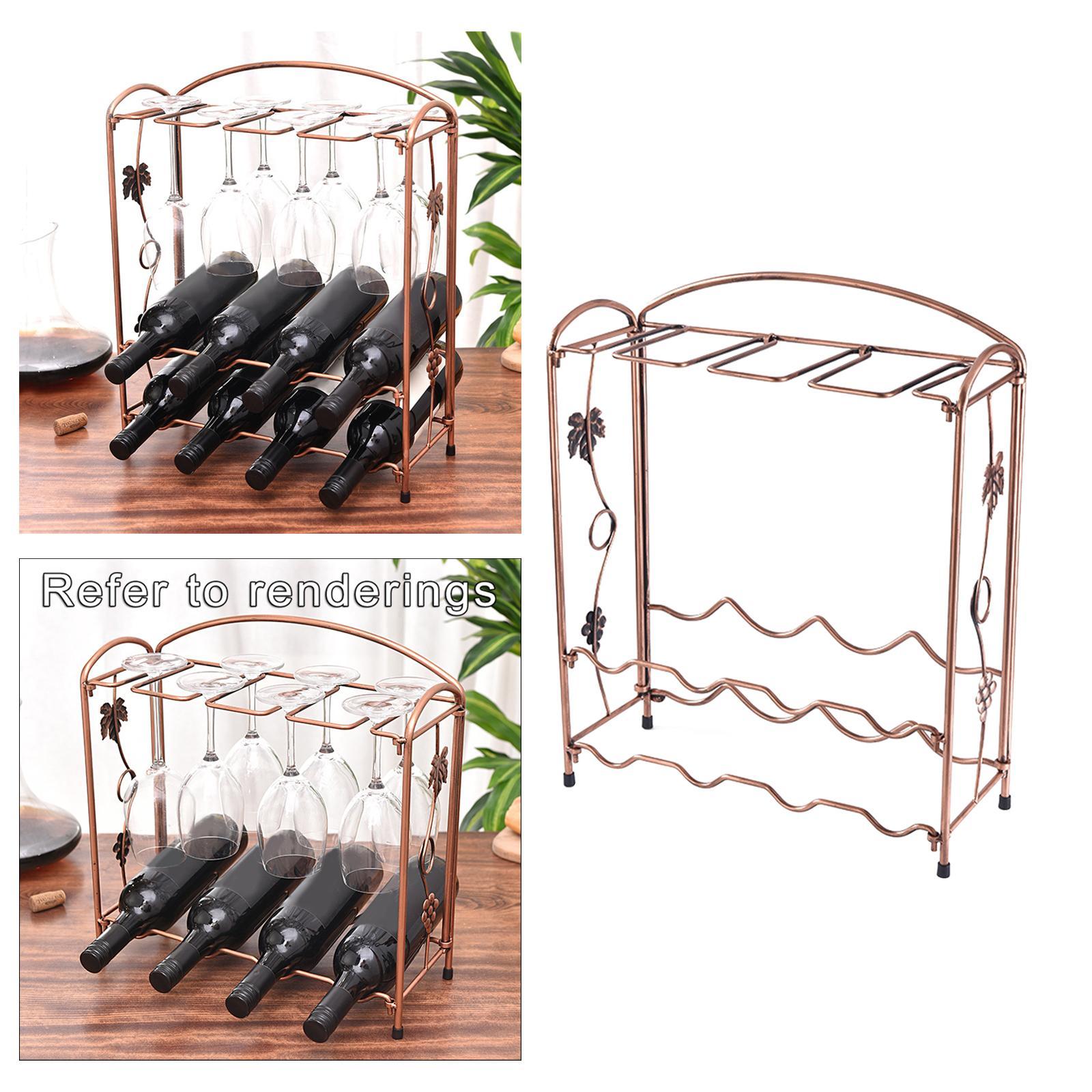 2-Tier Stackable Standing Wine Rack No Assembly Required for Bedroom Office