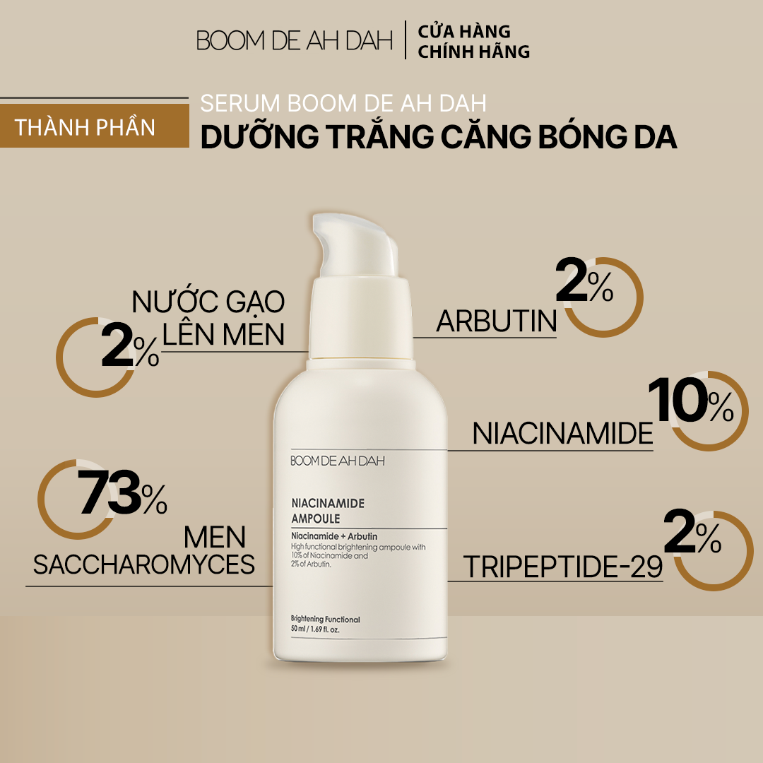 Bộ Sản Phẩm Serum Dưỡng Trắng Căng Bóng Da Boom De Ah Dah Ampoule 50ml