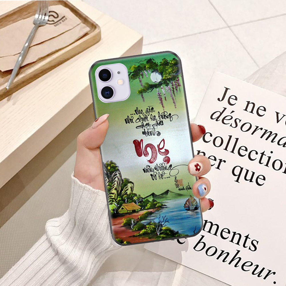 Ốp lưng điện thoại iPhone 11 viền silicon dẻo TPU hình Thư Pháp - Hàng chính hãng